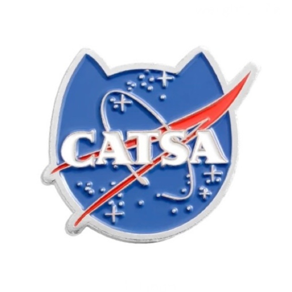 6/$30 Catsa Space Cat Head Enamel Pin